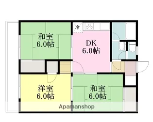 松山南ハイツ【3階】の間取り