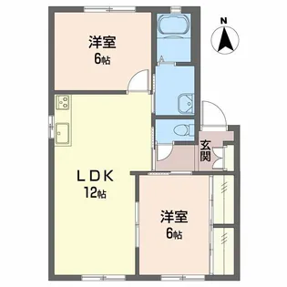 コスモガーデン A棟【2階】の間取り