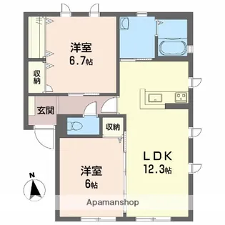 プロヴァンスガーデン C棟【2階】の間取り