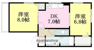グランドール西長戸【102号室】の間取り
