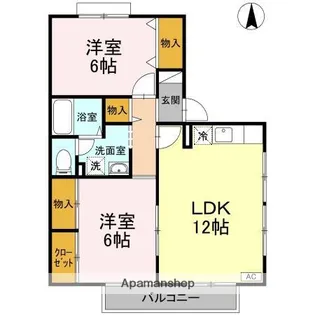 ヴィレッジコート【2階】の間取り