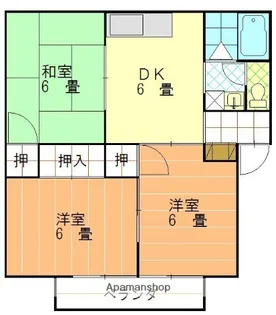 ジュネス大嶋【202号室】の間取り