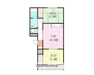 ハイザ西長戸【E202号室】の間取り
