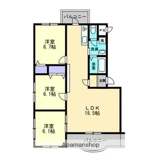 ボヌールレジデンスB棟【3階】の間取り