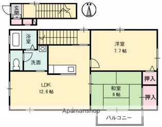 グランコート久万ノ台 A棟【2階】の間取り