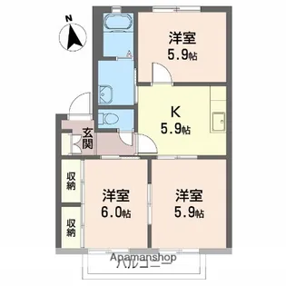 ディアス千原【2階】の間取り