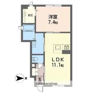 フェリシードひめばら A棟【1階】の間取り