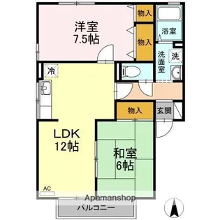 メゾン・アムール B棟【2階】の間取り