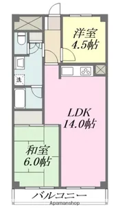 シャンボール第2千舟【9階】の間取り