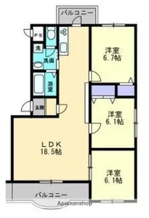 ボヌールレジデンスA棟【3階】の間取り