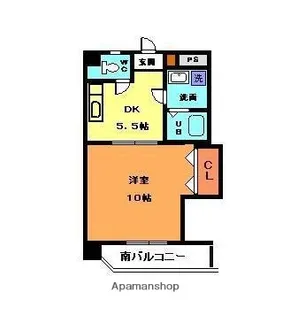 キャッスル千舟【402号室】の間取り