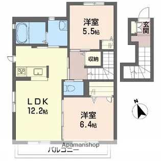 タウンコート筒井 A棟【2階】の間取り