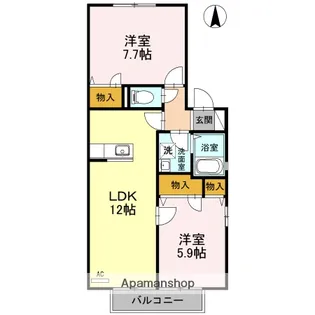 リヴェール馬木【2階】の間取り