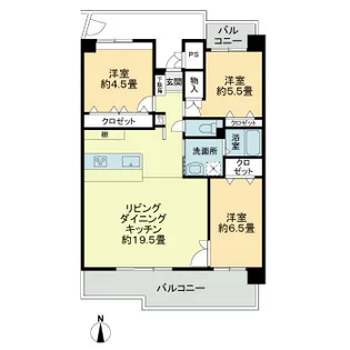 労住協千舟町ハイツ【0605号室】の間取り