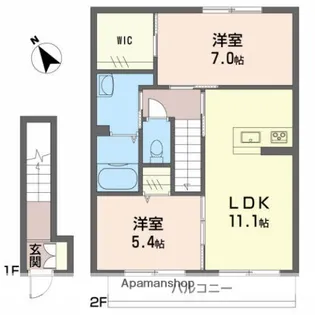 ユキコート斎院【2階】の間取り