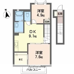 ブランシェ南斎院【2階】の間取り