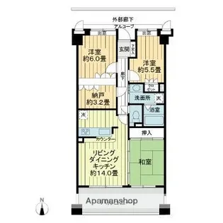 サーパス清水町【4階】の間取り