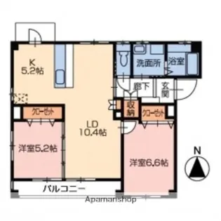 フォブールゆるぎ【201号室】の間取り
