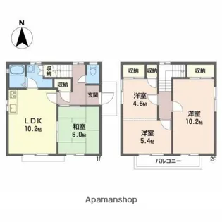 愛媛県松山市北斎院町【一戸建】の間取り
