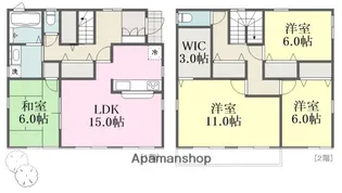 愛媛県松山市白水台5丁目【一戸建】の間取り