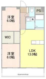2LDKの間取り画像