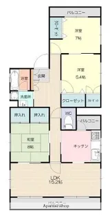 プレジール道後【601号室】の間取り