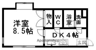 グローバル道後【1階】の間取り