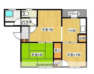 祓川中央マンション【103号室】の間取り