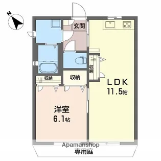 ディアス土居田 C棟【C102号室】の間取り