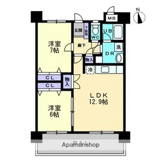 CITY SPIRE東石井【1003号室】の間取り