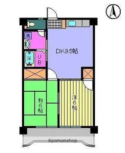 サニーフラット久米【3階】の間取り