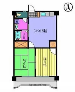 サニーフラット久米【3階】の間取り