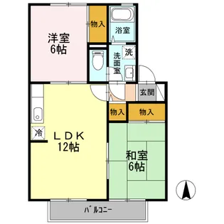ハイカムール鴨川 B棟【1階】の間取り