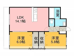 ユーミー栗林【1階】の間取り