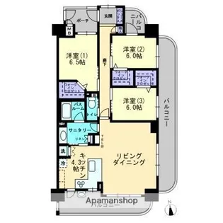 アルファガーデン持田【604号室】の間取り