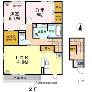 エスパルダ ミヨシ B棟【2階】の間取り