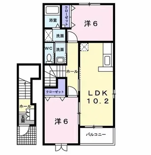 サンセットプレイスA【2階】の間取り