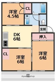 ガーデンハイツ B棟【1階】の間取り