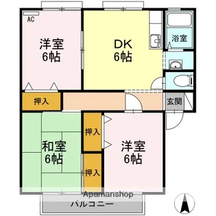 サンビレッジ立花 A棟【2階】の間取り