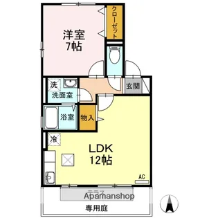 ソレーユ高岡 C棟【1階】の間取り