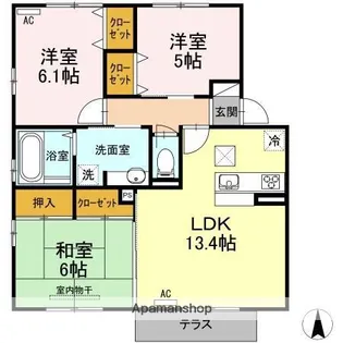 ウィットトキワ【1階】の間取り