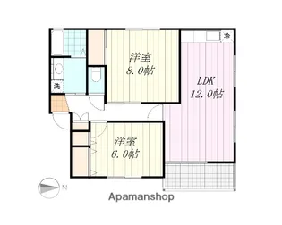 エッフェルハイツ B棟【201号室】の間取り