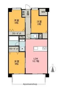 ブリリアントコート松末【503号室】の間取り