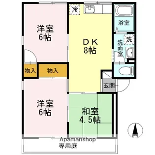 ファミール三好 A棟【1階】の間取り