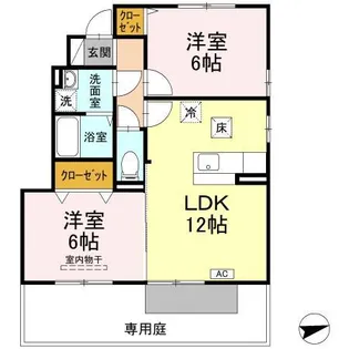 カーサ城北 A棟【1階】の間取り