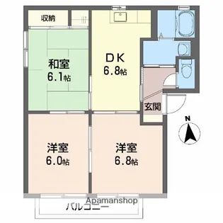 メゾン志津川 B棟【101号室】の間取り