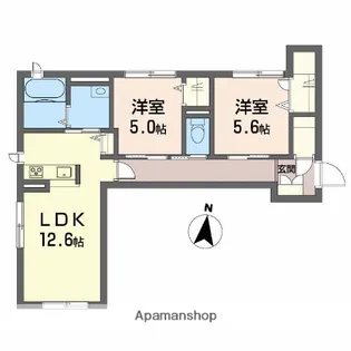 2LDKの間取り画像
