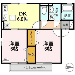 パークハイム向日葵Ⅱ B棟【1階】の間取り