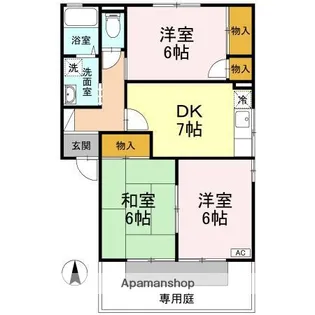 ステーションハウス久米Ⅲ A棟【1階】の間取り