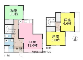 愛媛県松山市北斎院町【一戸建】の間取り
